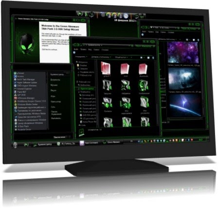 [SKIN PACK] Green Alienware Skin Pack 3.0 for Windows 7 x86/x64 [ BY