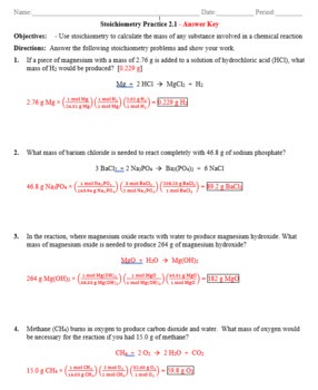 Stoichiometry Review Worksheet Answers : Stoichiometry Review Worksheet