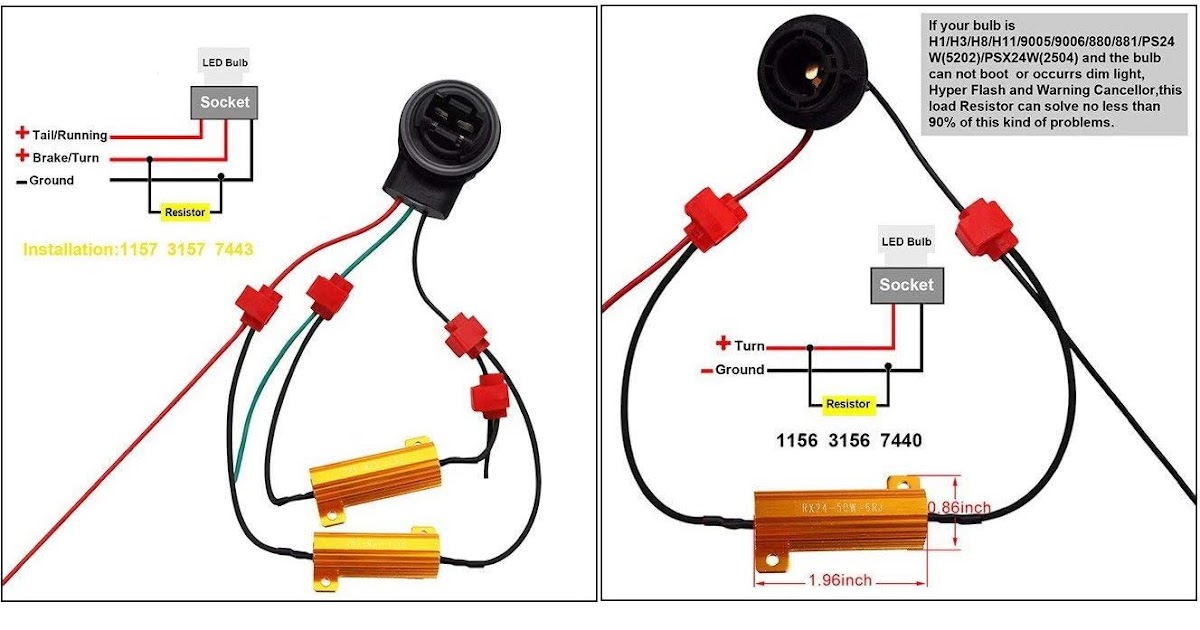 Brake Light Led Load Resistor Wiring Amazon Com Ijdmtoy 50w 6 Ohm