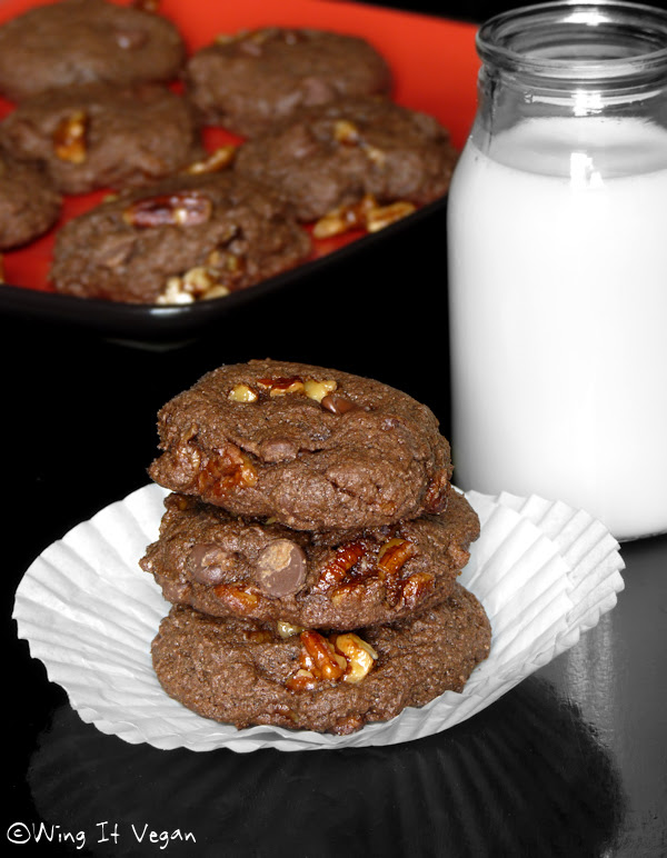 Choco-Chocolate Chip Praline Cookies