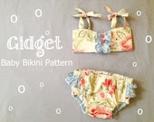 NEW Gidget Retro Baby Bikini Swimsuit PDF Pattern Tutorial Bathing Suit for Infant, Baby, Toddler