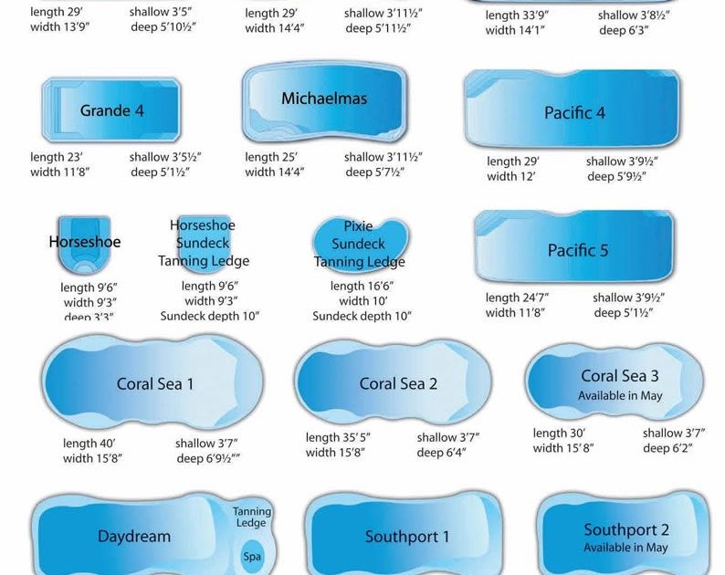 fiberglass inground pool sizes