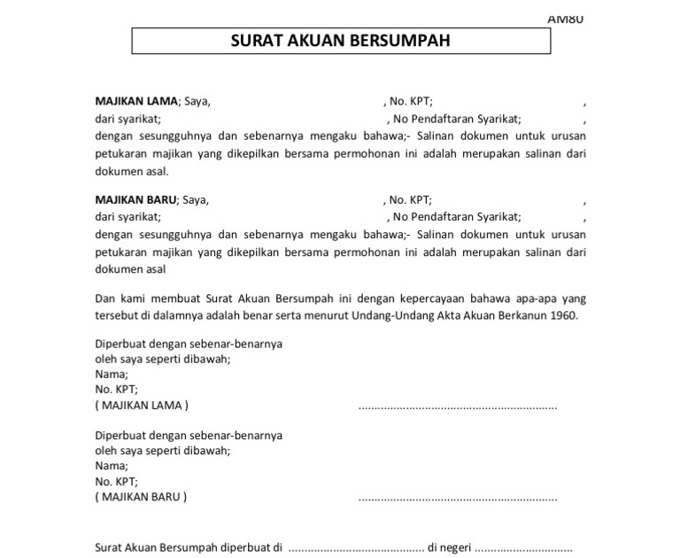 Contoh Surat Perjanjian Kerjasama Malaysia