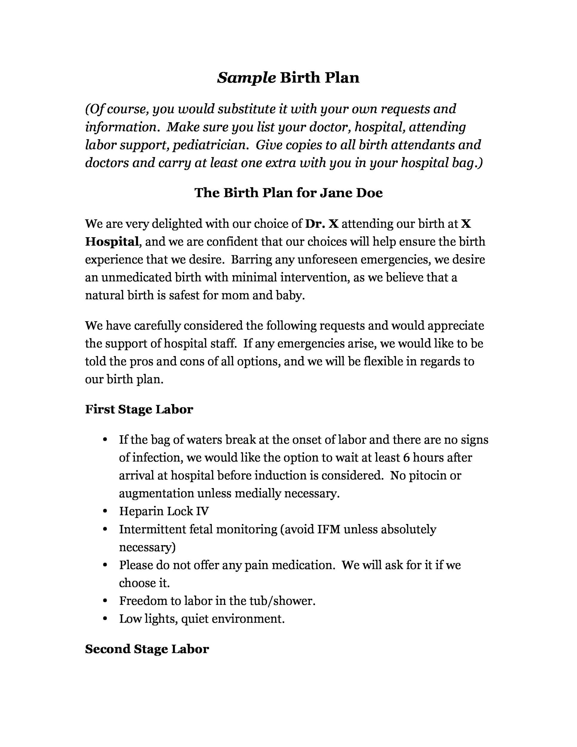 Family Magazine Make A Birth Plan