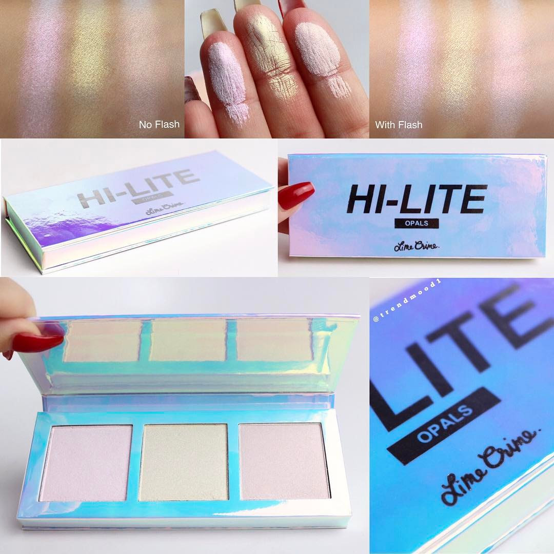 Lime Crime Opal Highlighter Powder Swatches