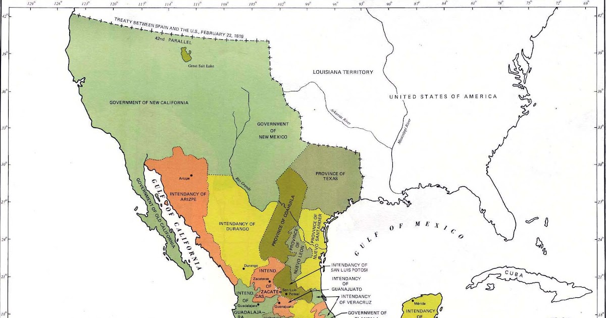 Map Of Mexico 1821 | World Map 07