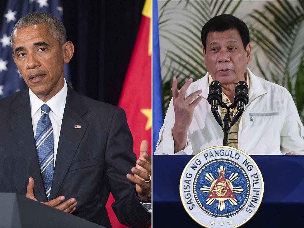 Khi Rodrigo Duterte lên làm Tổng thống Philippines, ông ta đã lăng mạ Obama là là “con trai của điếm”, tiếp theo bồi thêm một cú tuyên bố “ly khai” với Mỹ, bắt tay với Trung Quốc