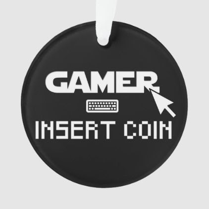 Gamer insert coin ornament