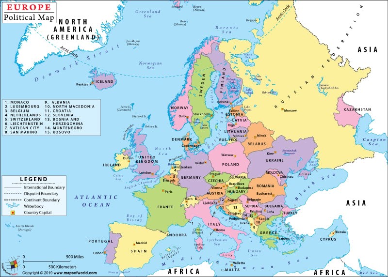 Europe Map States And Capitals United States Map Europe Map