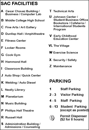 Santa Ana College Campus Map