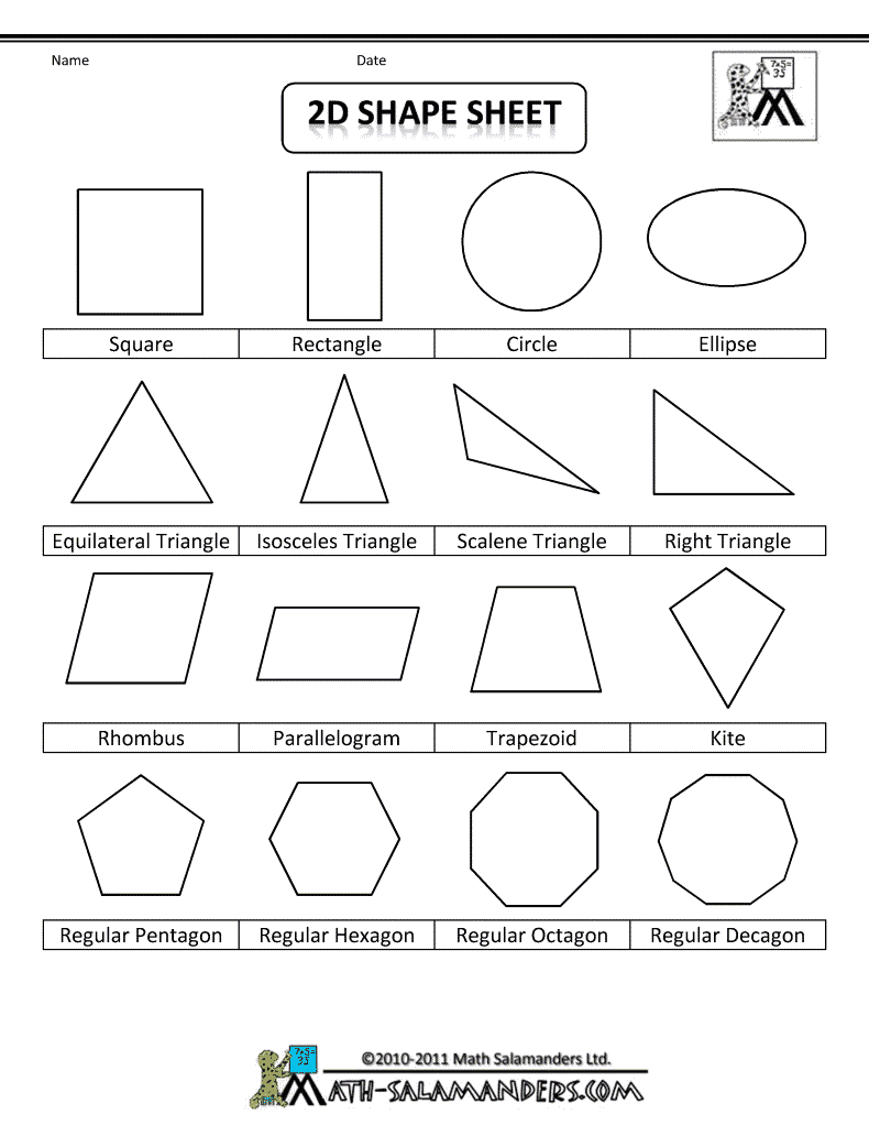 Worksheet For 2D Shapes / Boost your child's understanding of geometry