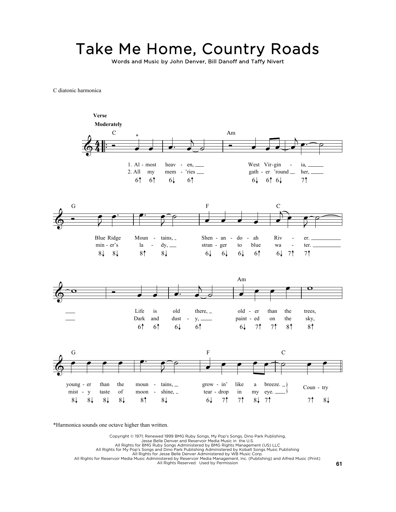 Country Roads Chords And Lyrics Sheet and Chords Collection