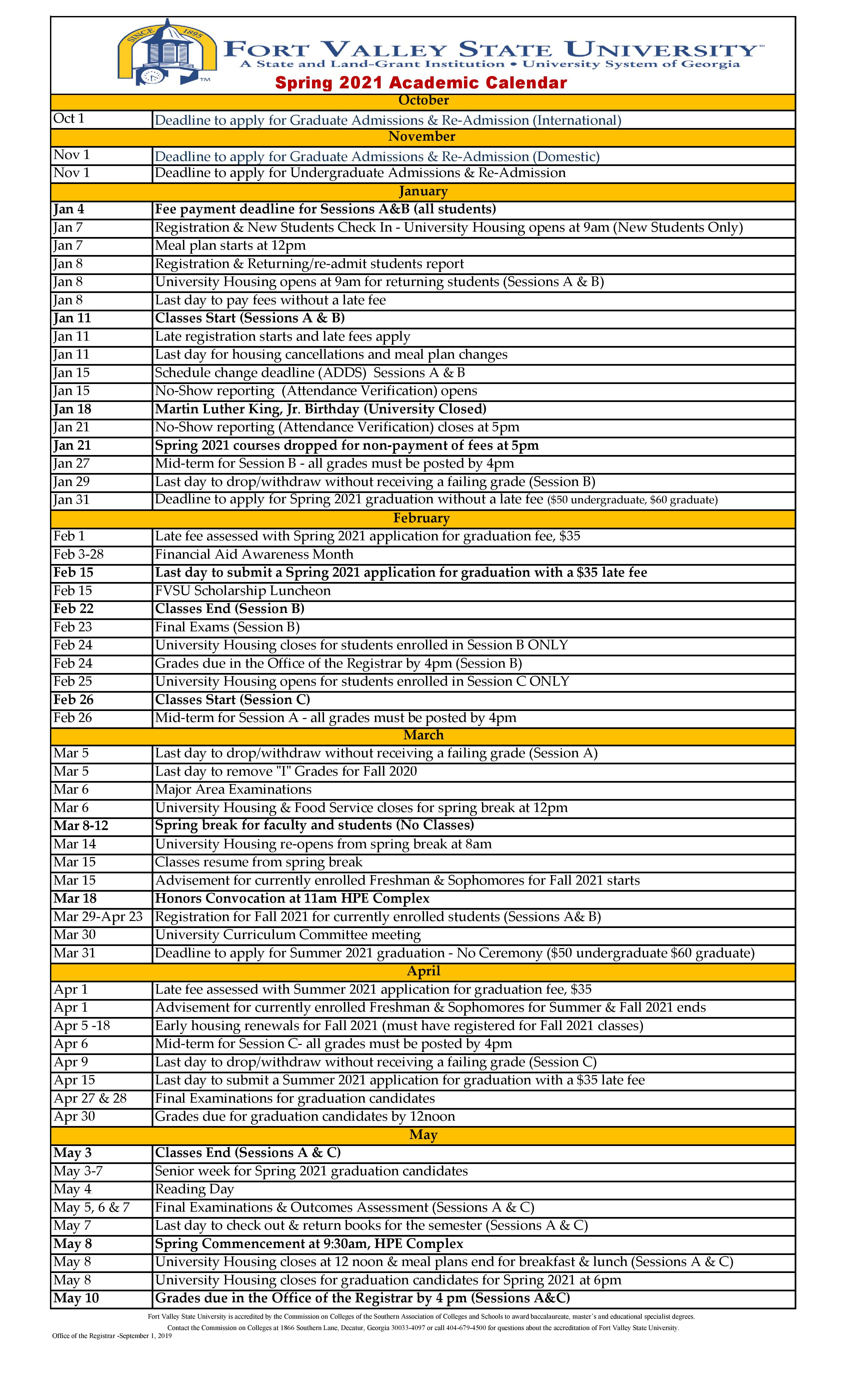 Southern Fall 2022 Calendar Customize and Print