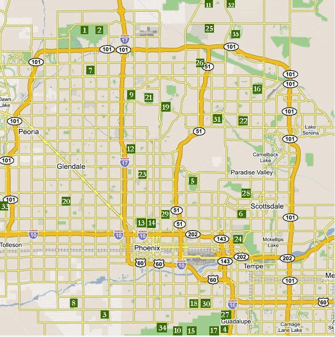 Phoenix Golf Courses Map | Draw A Topographic Map