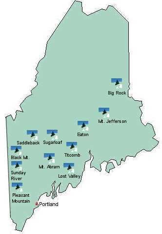 Ski Resorts In Maine Map | Map Of World