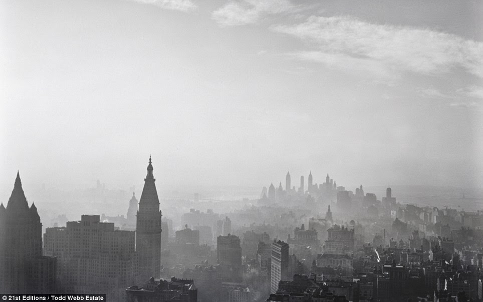 Famous: This image, published in Fortune magazine, shows the view of downtown Manhattan from the Empire State Building - then the highest view in the city. The same vista would now be dominated by the World Trade Center's Freedom Tower