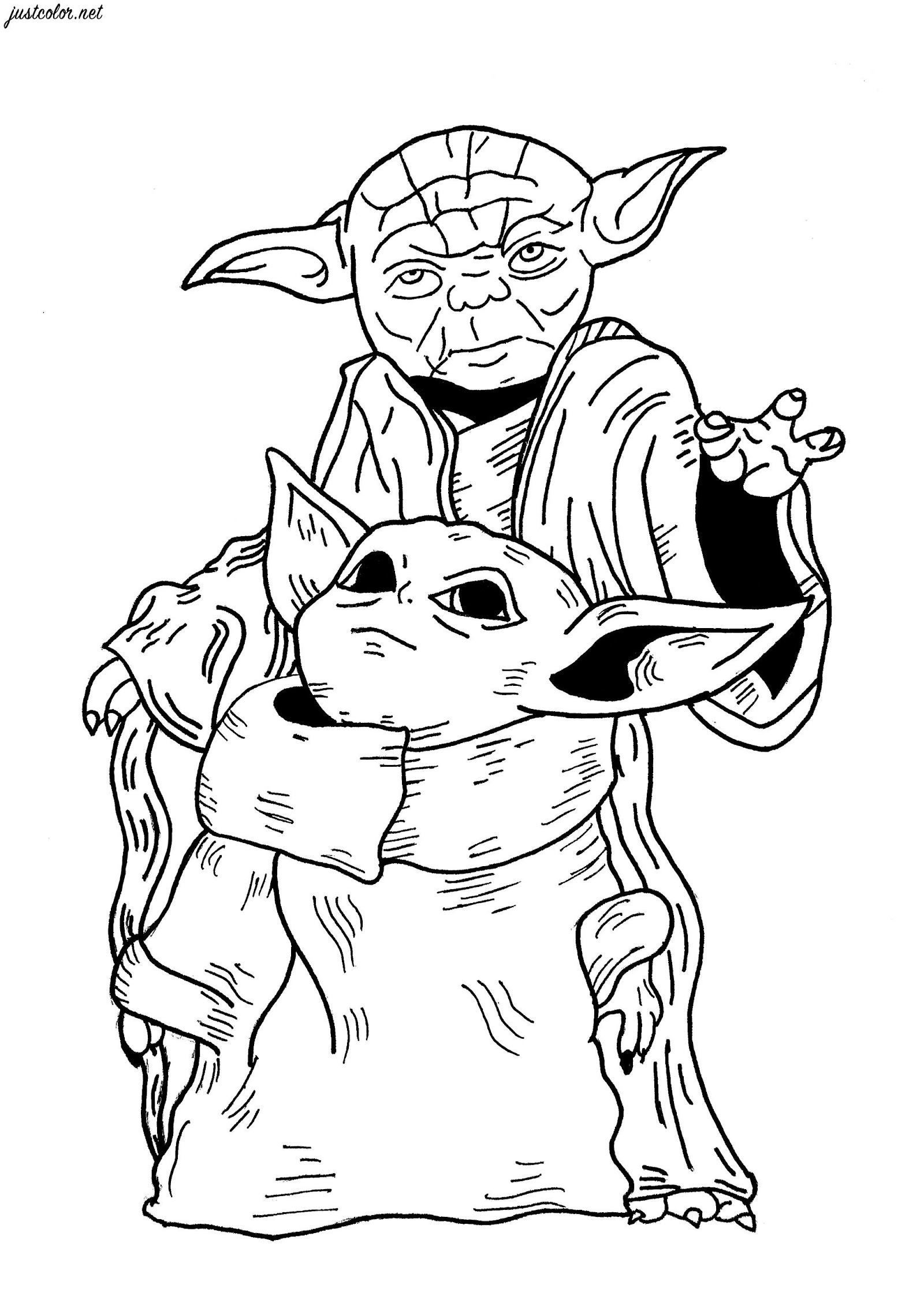 Baby Yoda Colouring Pages