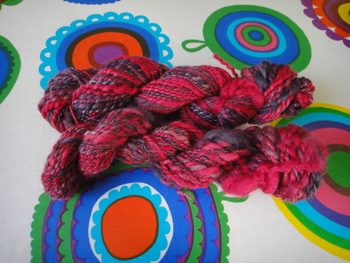 My first handspun with a spinning wheel!