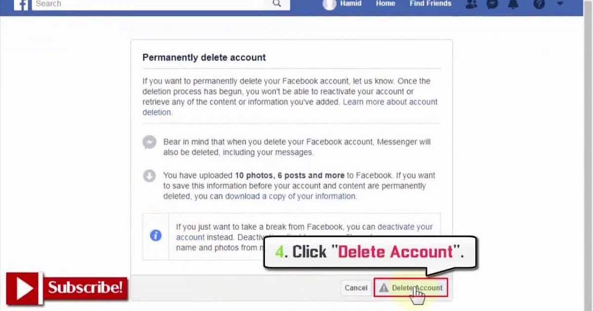 how to deactivate facebook account in google chrome