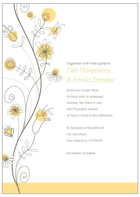 Wildflower Wedding Invitation Wildflower Wedding Invitation