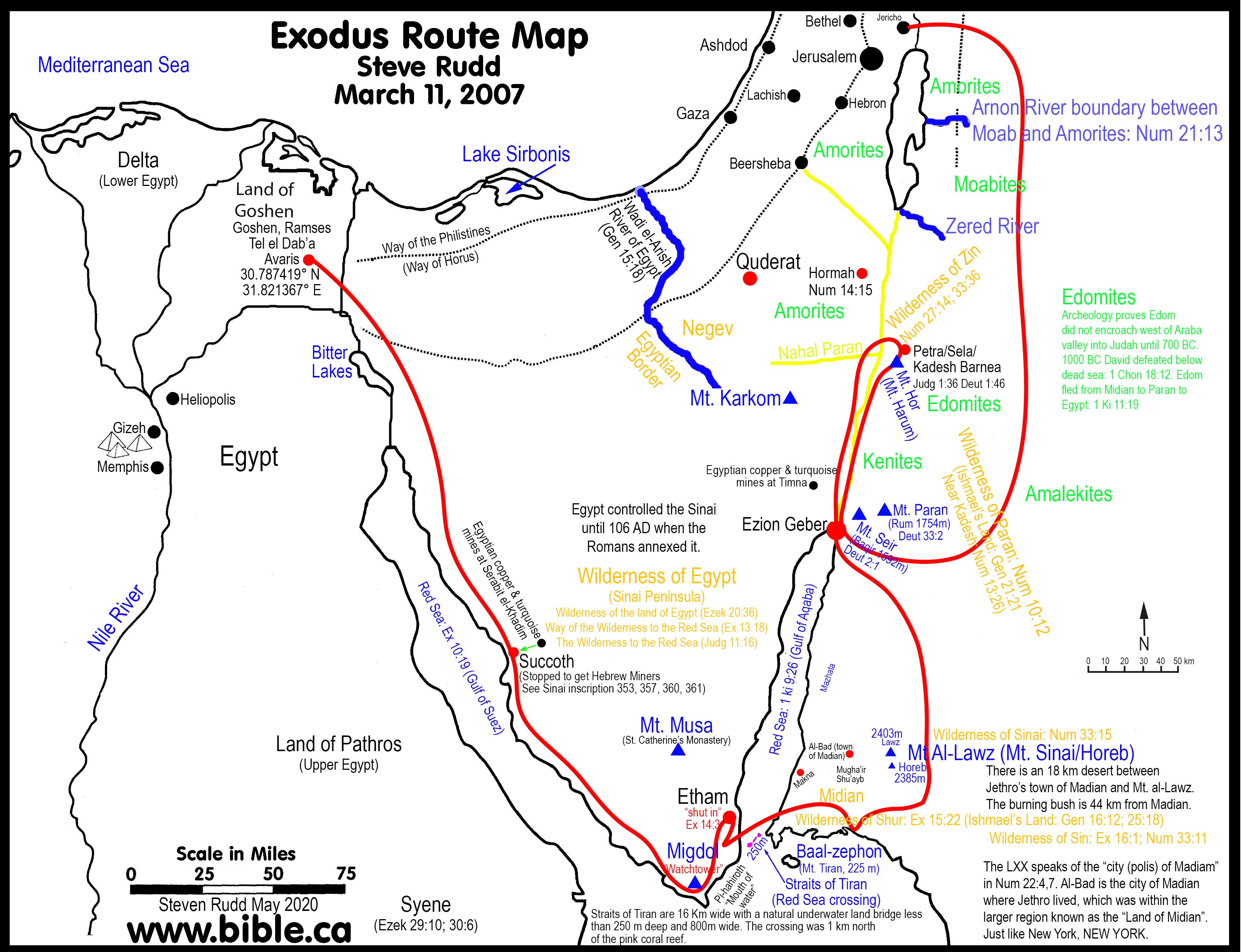 map journey of israel from egypt to canaan
