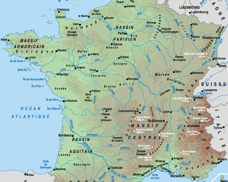 Les 5 Massifs Montagneux De France Montagne Image: Carte De France Avec Les 5 Massifs Montagneux