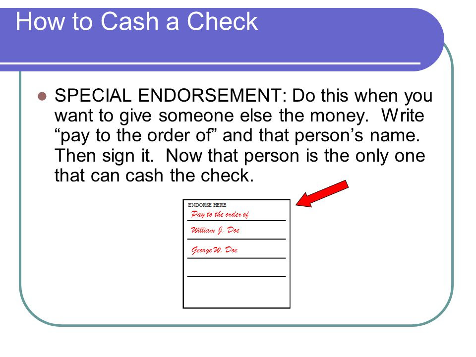 How To Endorse A Check For Deposit In Someone Elses ...