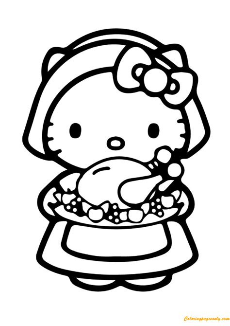 Hello Kitty Cooking Coloring Pages