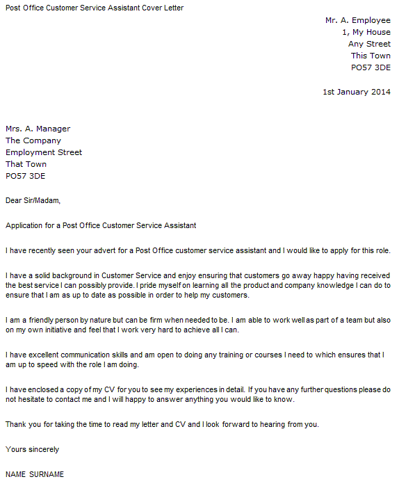 Postal Sorting Officer Cover Letter June 2021