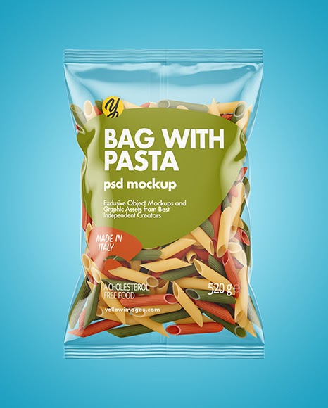 Download Download Frosted Plastic Bag With Pennoni Rigati Pasta ... PSD Mockup Templates