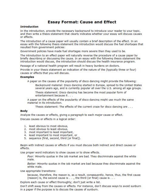 how to write cause and effect essay pdf