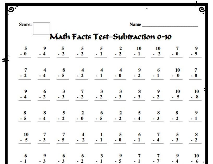 Math Fact Pages - Blog Click