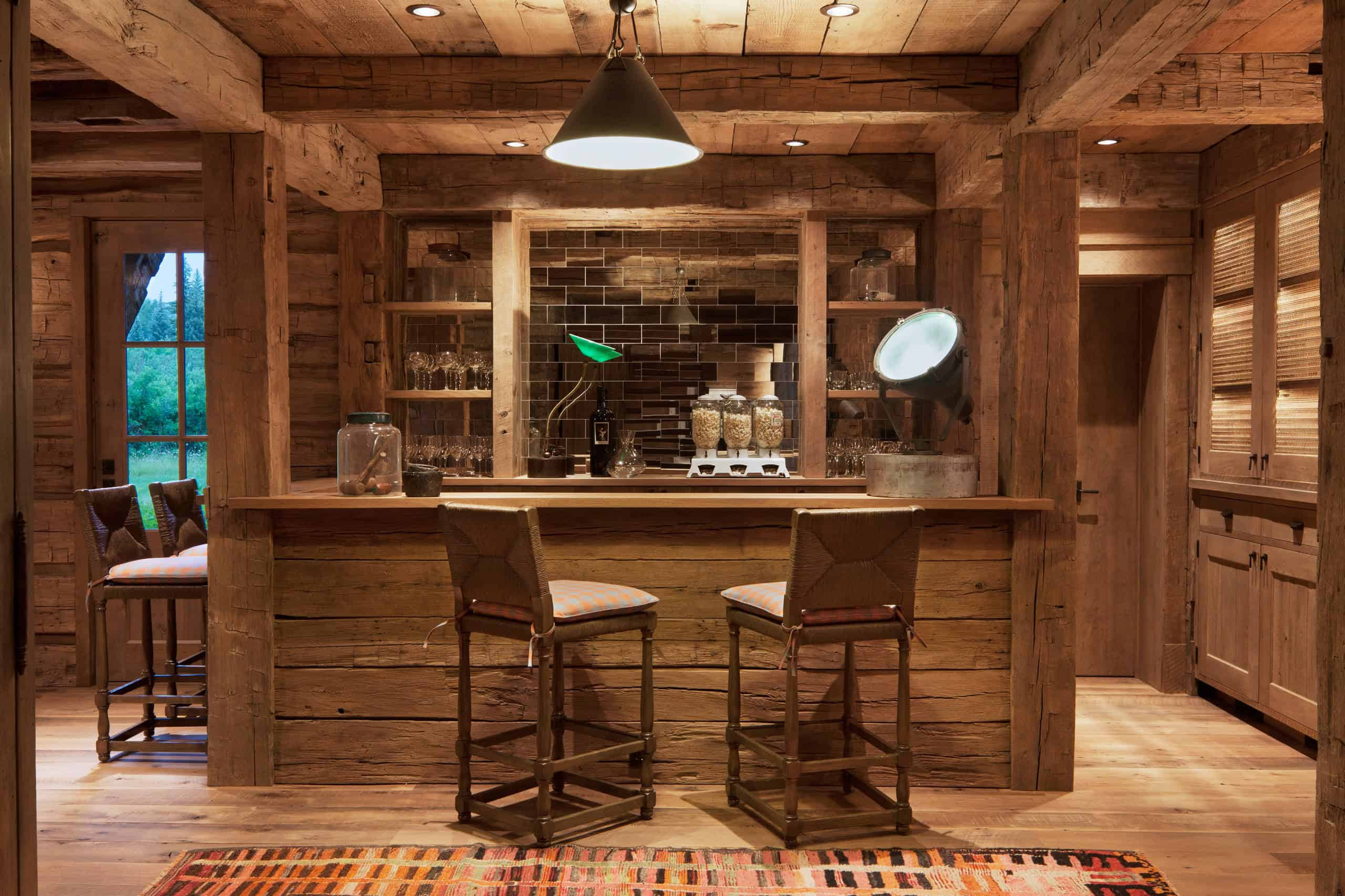 rustic kitchen bar design