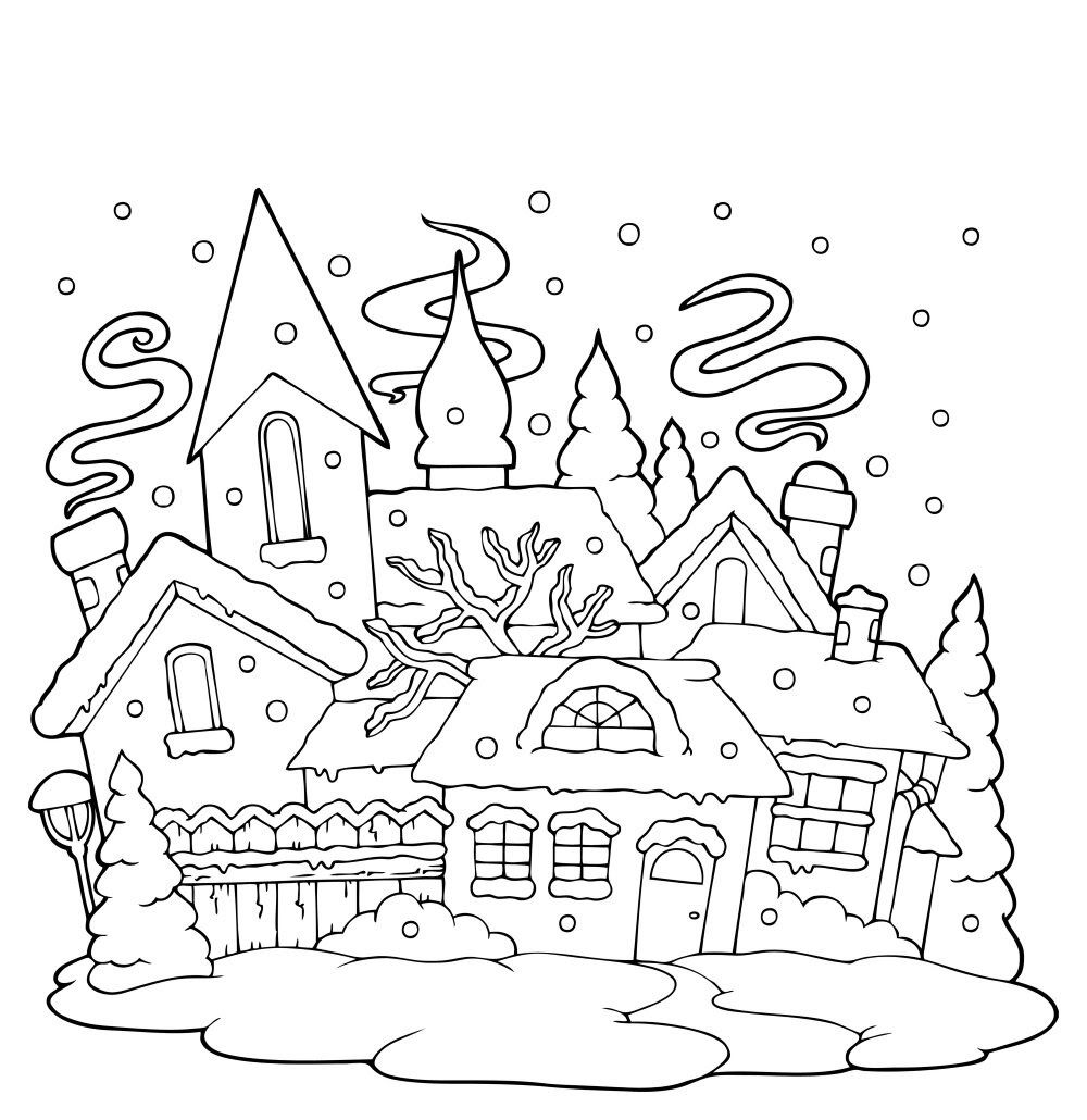 Coloriage Sur L'hiver Pour Enfant  30000 ++ collections de pages à