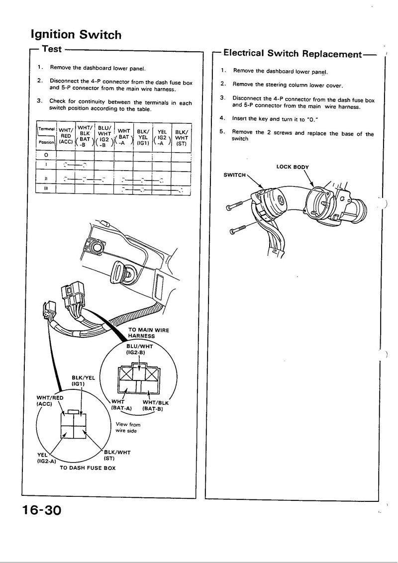 94 Honda Del Sol Wiring Diagram - Fuse & Wiring Diagram