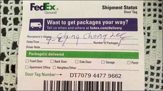 Fedex Employee Refers To Package Recipient As Ching Chong