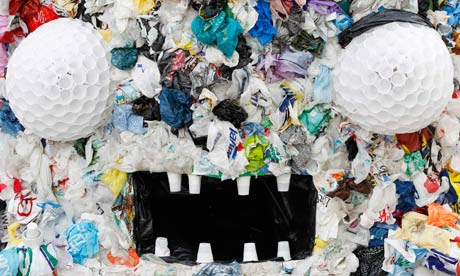 Slovenian artist Artnak's Plastic Bag Monster in Brussels