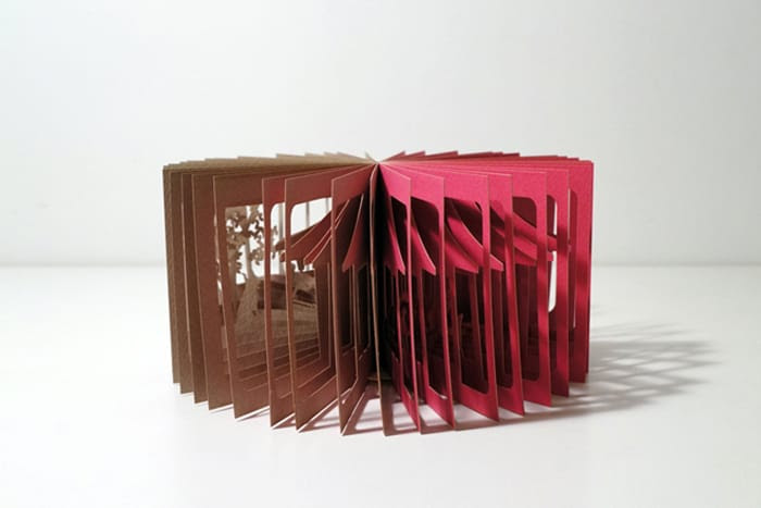 360° Visual Stories Cut into Paper Books by Yusuke Oono 360° Visual Stories Cut into Paper Books by Yusuke Oono silhouettes paper illustration books