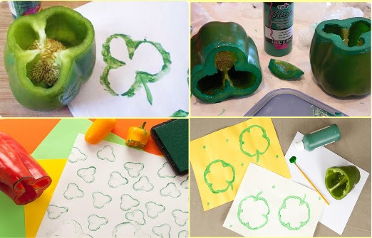 Creative craft Using vegetables as stamps 3 Creative Craft Using vegetables As Stamps