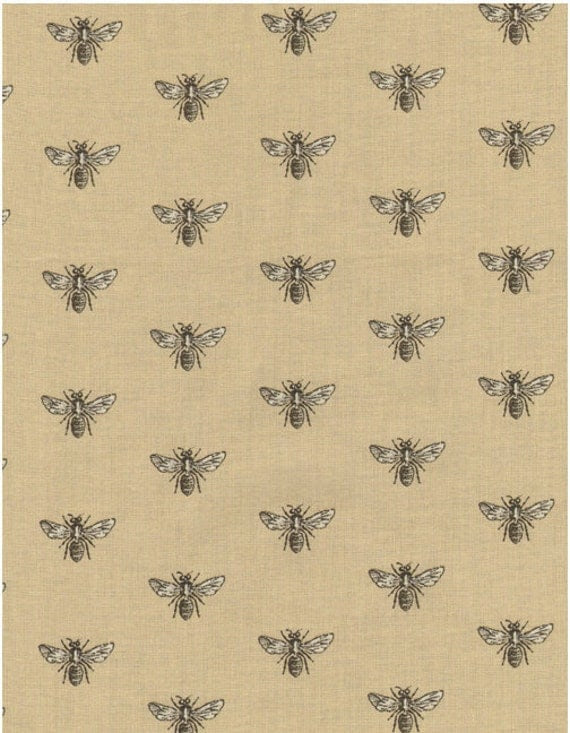 Timeless Treasures French Court Bumble Bee in Beige/Neutral/Taupe