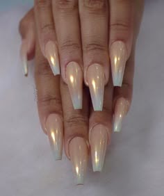 White And Gold Chrome Nails Nail And Manicure Trends