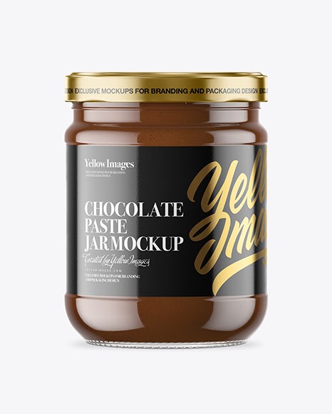 Download Clear Glass Jar With Chocolate Paste Psd Mockup Yellowimages Mockups