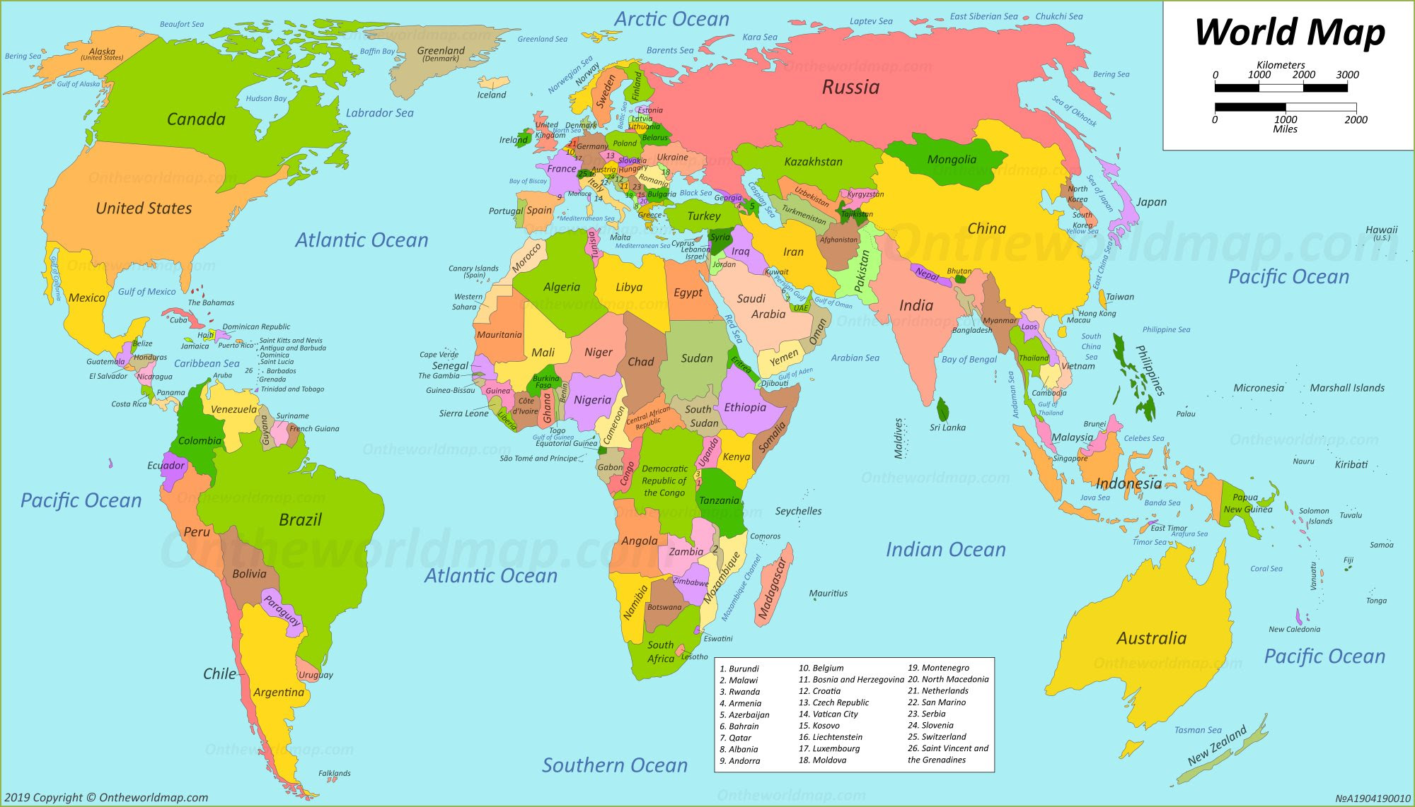 World Map Countries Labeled | Carolina Map