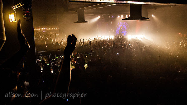 Audience and light show at sold-out Killswitch Engage show, Ace of Spades, Sacramento