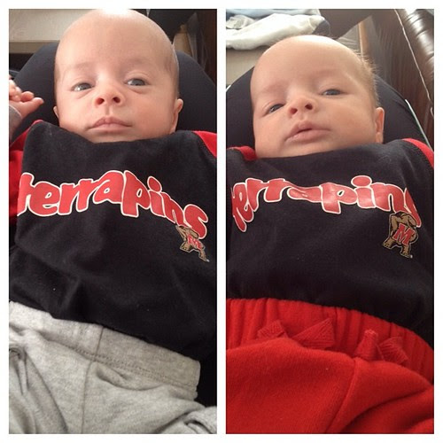 Hanging out with my favorite little Terp twins.