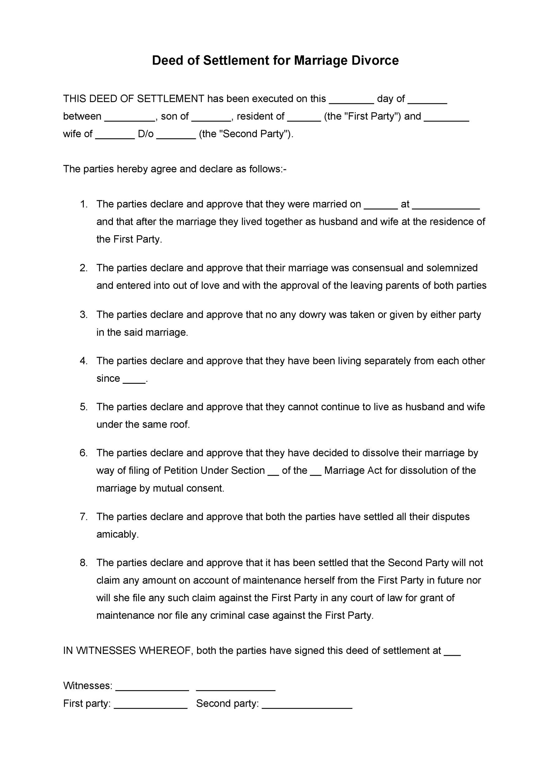Out Of Court Settlement Agreement Template PDF Template