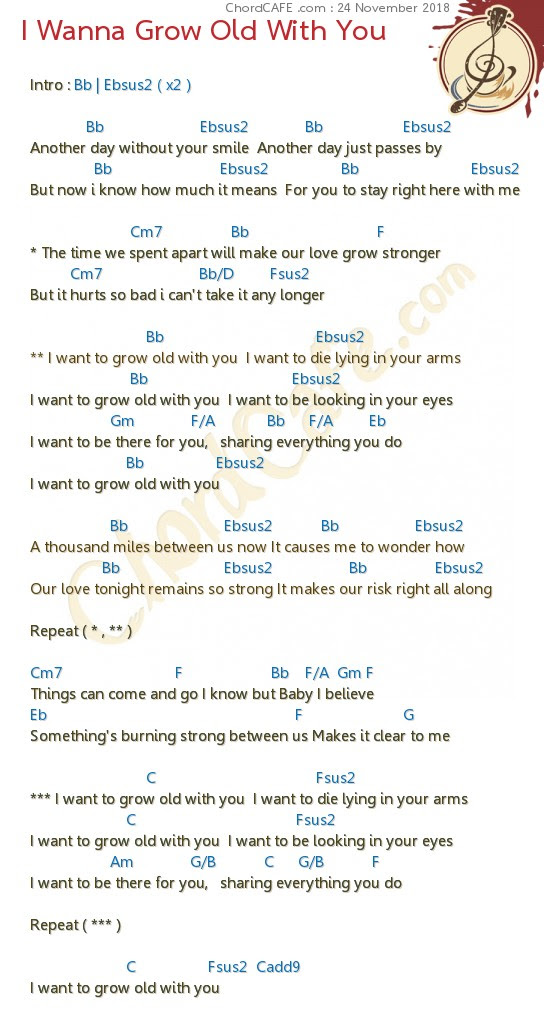 Grow old with you chords sheet and chords collection