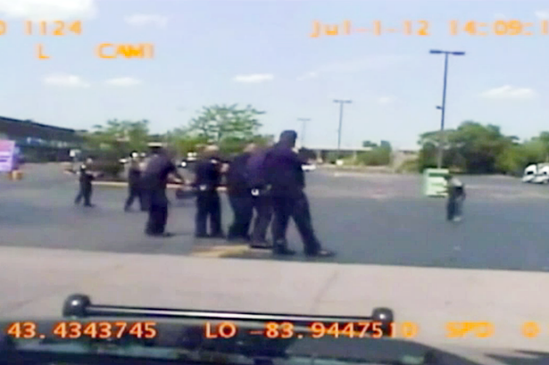 Shocking video shows police lining up to shoot Milton Hall in Saginaw, Michigan
