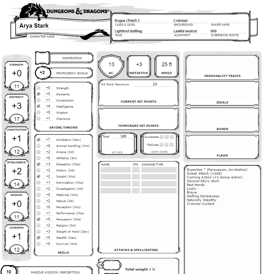 5e printable character sheet That are Trust Gregory Website