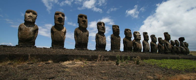 Moai on Easter Island.